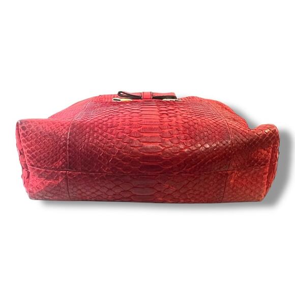 BURBERRY Luxurious Red Python Leather Shoulder/Clutch/or Crossbody Bag - Picture 13 of 16